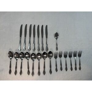 Customcraft Flatware Lot of 22 Stainless Replacement Monogram "D" Floral